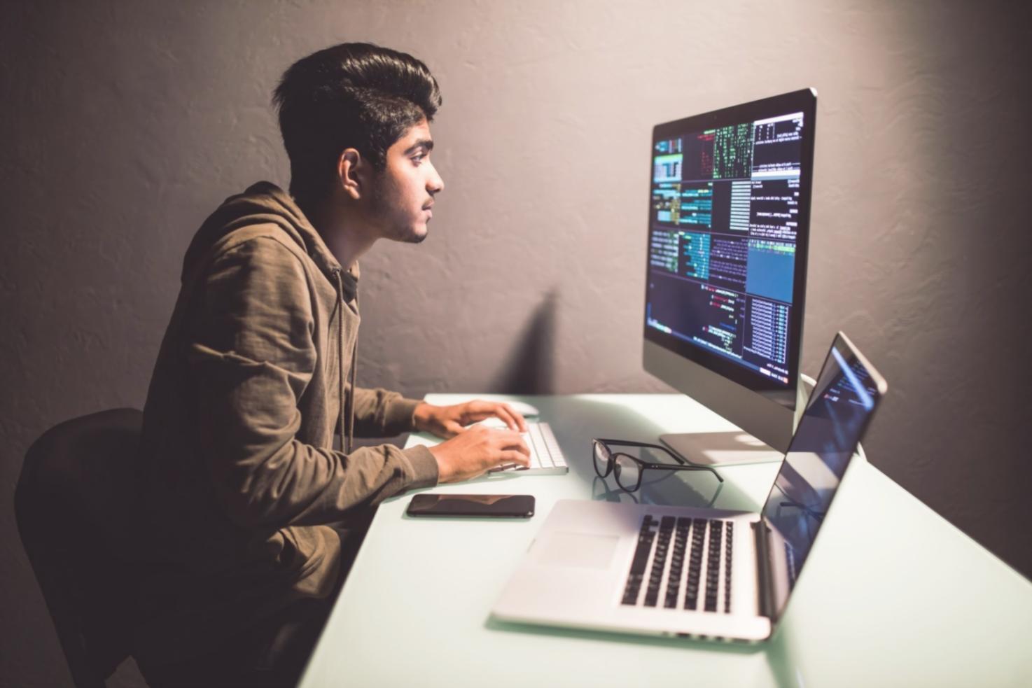 Students working on robotics projects in our modern learning lab